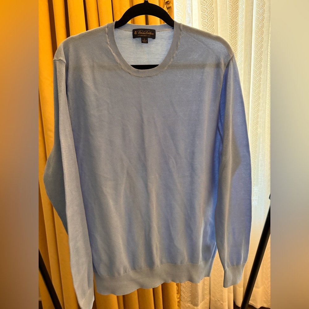 Brooks Brothers Sky Blue Crewneck Pullover Sweater